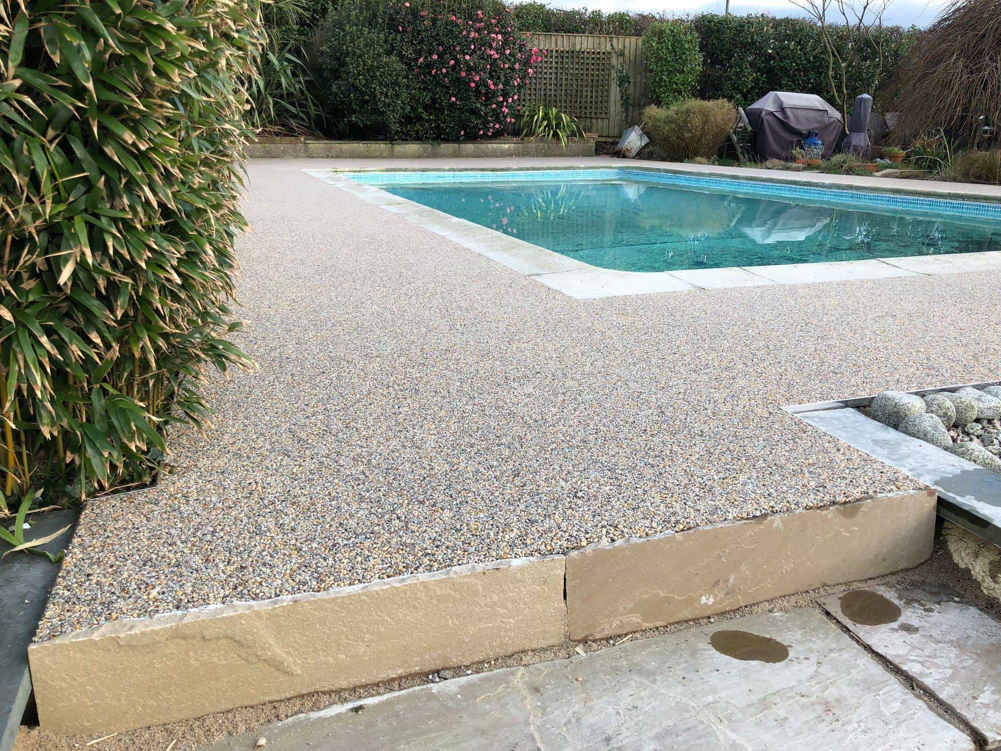 Resin Bound Swimming Pool Surround & Ramp - Praa Sands, Cornwall